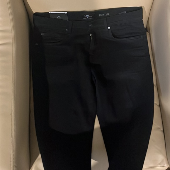 7 For all Mankind jeans size 33 all back red A pockets nwt - Picture 3 of 3